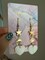 Gold-plated handmade drop earrings with mother-of-pearl heart pendant product 1